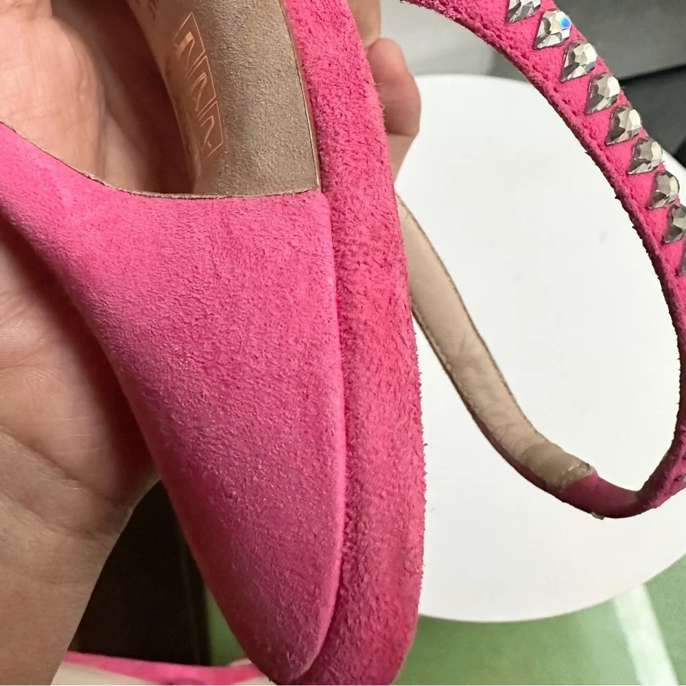 🌺 STUART WEITZMAN🌺 Gemcut Xcurve 100 Slingback Pink Pump size 9.5 - Picture 13 of 17